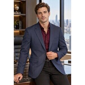 J Crew Suit Jacket Mens 36R Navy Loro Piana Italian Wool Crosby Classic BM161